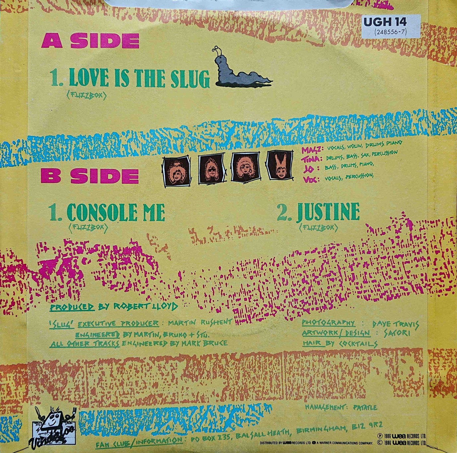 UGH 14 Love is a slug Fuzzbox  Back cover of UGH 14